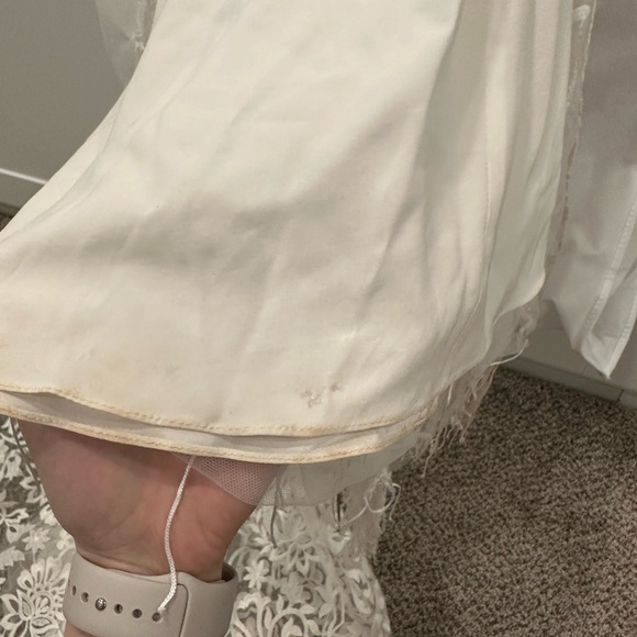 ❗️SALE❗️Rue de Seine Dallas western fringe bohemian Stevie lace wedding dress - Picture 16 of 16